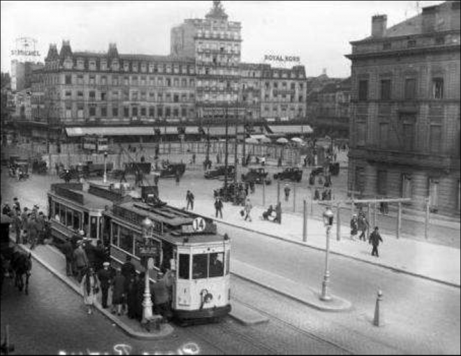 Bxl - tram 14 place Rogier & Botanique 1928.PNG