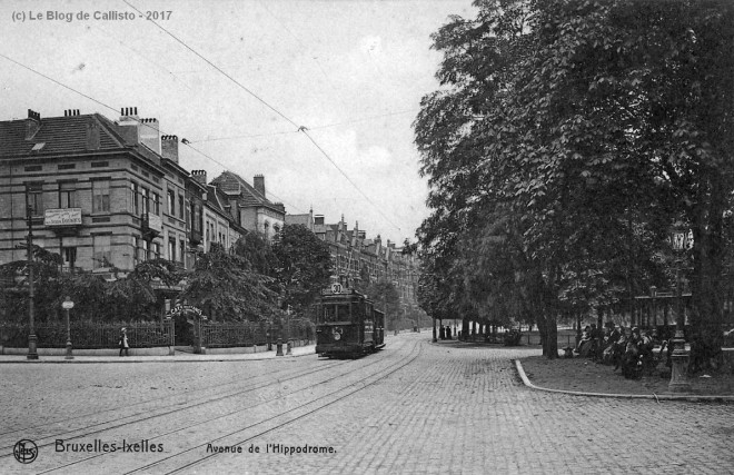 Bruxelles, l'avenue de l'Hippodrome (le long des étangs d'Ixelles) vers 1910.jpg